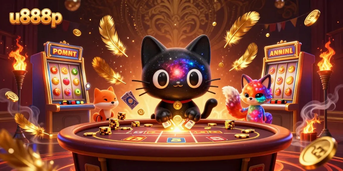 Engage with u888p's vibrant cosmic casino featuring dynamic 3D characters and enticing gaming elements.