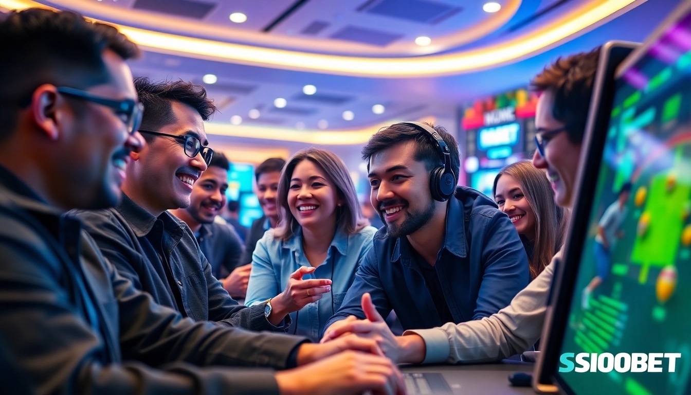 Exciting online betting atmosphere at sbobet.dance with diverse players engaging in games.