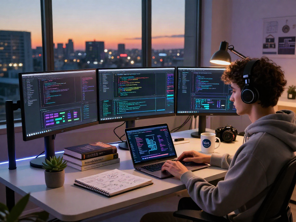 Juicy AI development workspace showcasing vibrant data visualizations and innovative coding practices.
