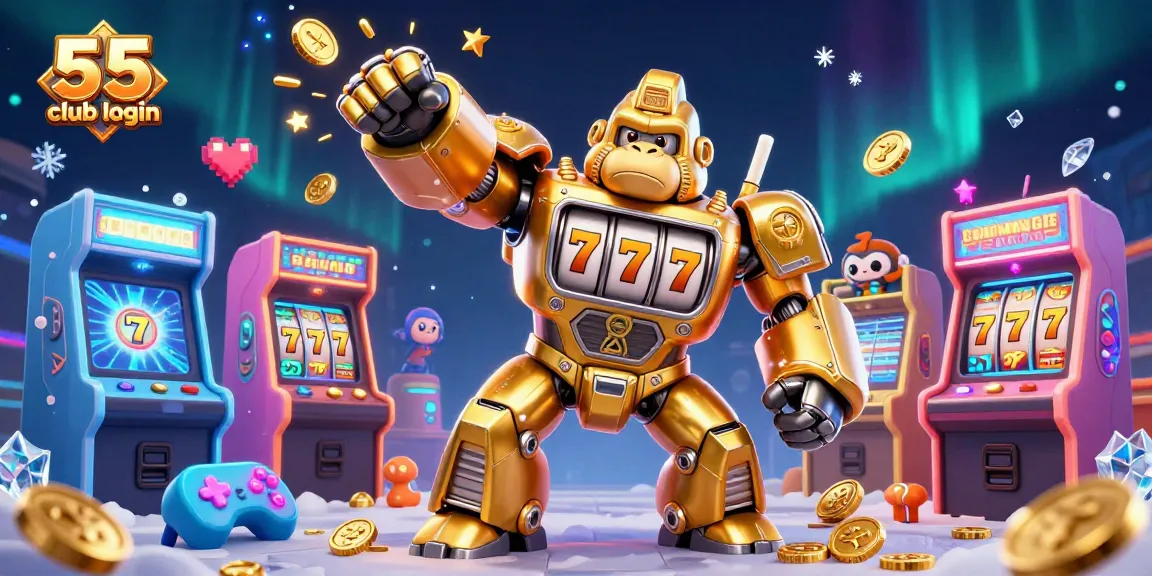 Experience exciting wins with the 55 club login in this vibrant casino-themed illustration.