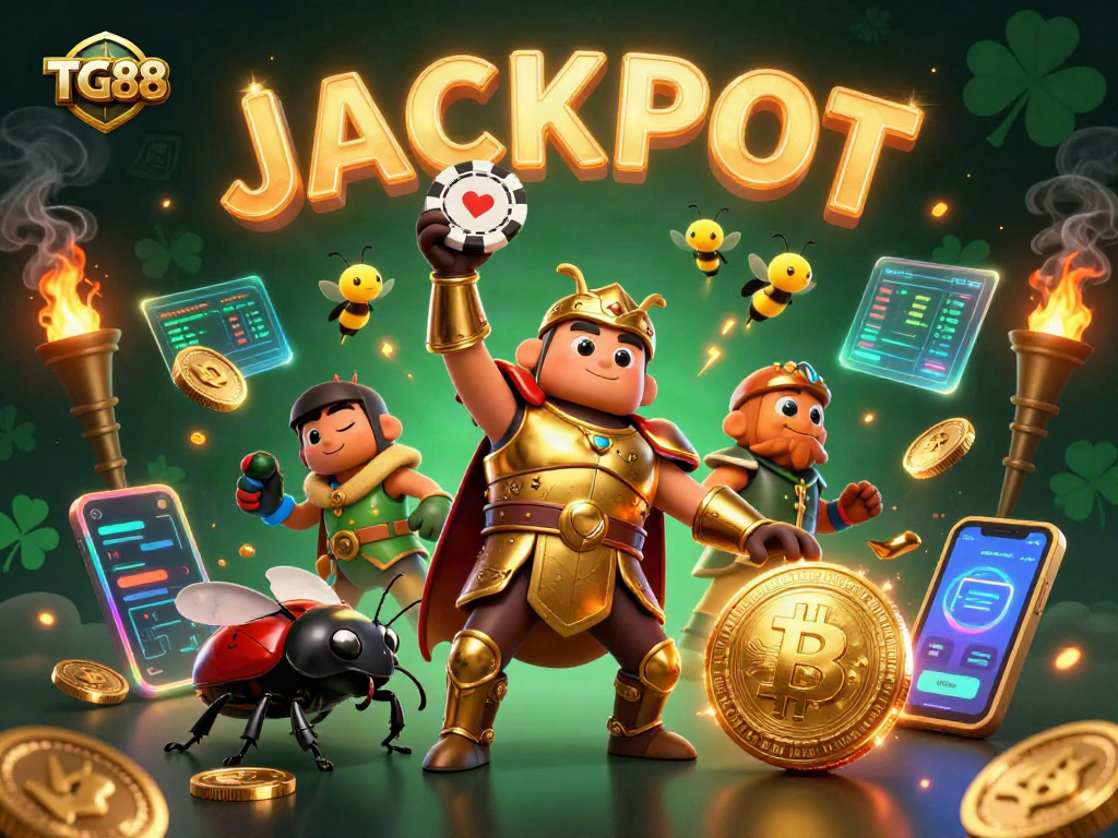 Experience exhilarating wins at TG88 with dynamic gaming elements and a vibrant jackpot celebration.