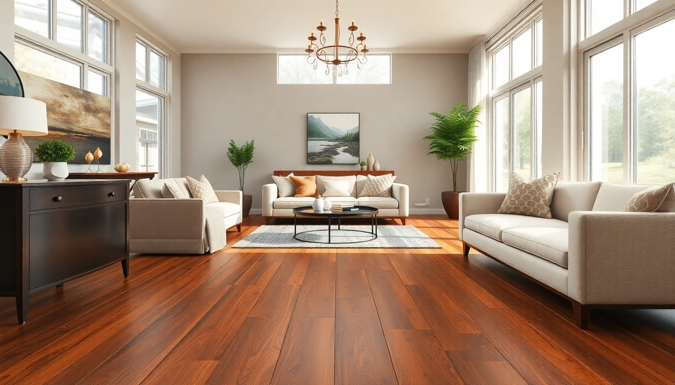 Explore stylish LVP flooring near me in an elegant modern living room setting.