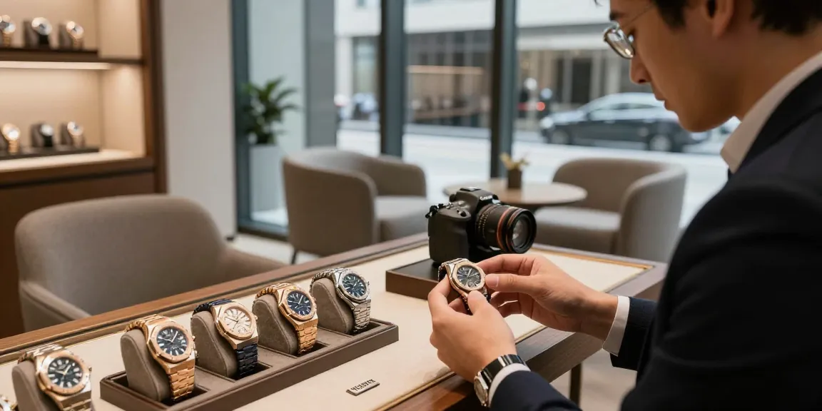 Explore premium clone watches in a luxury boutique, focusing on craftsmanship and elegance.