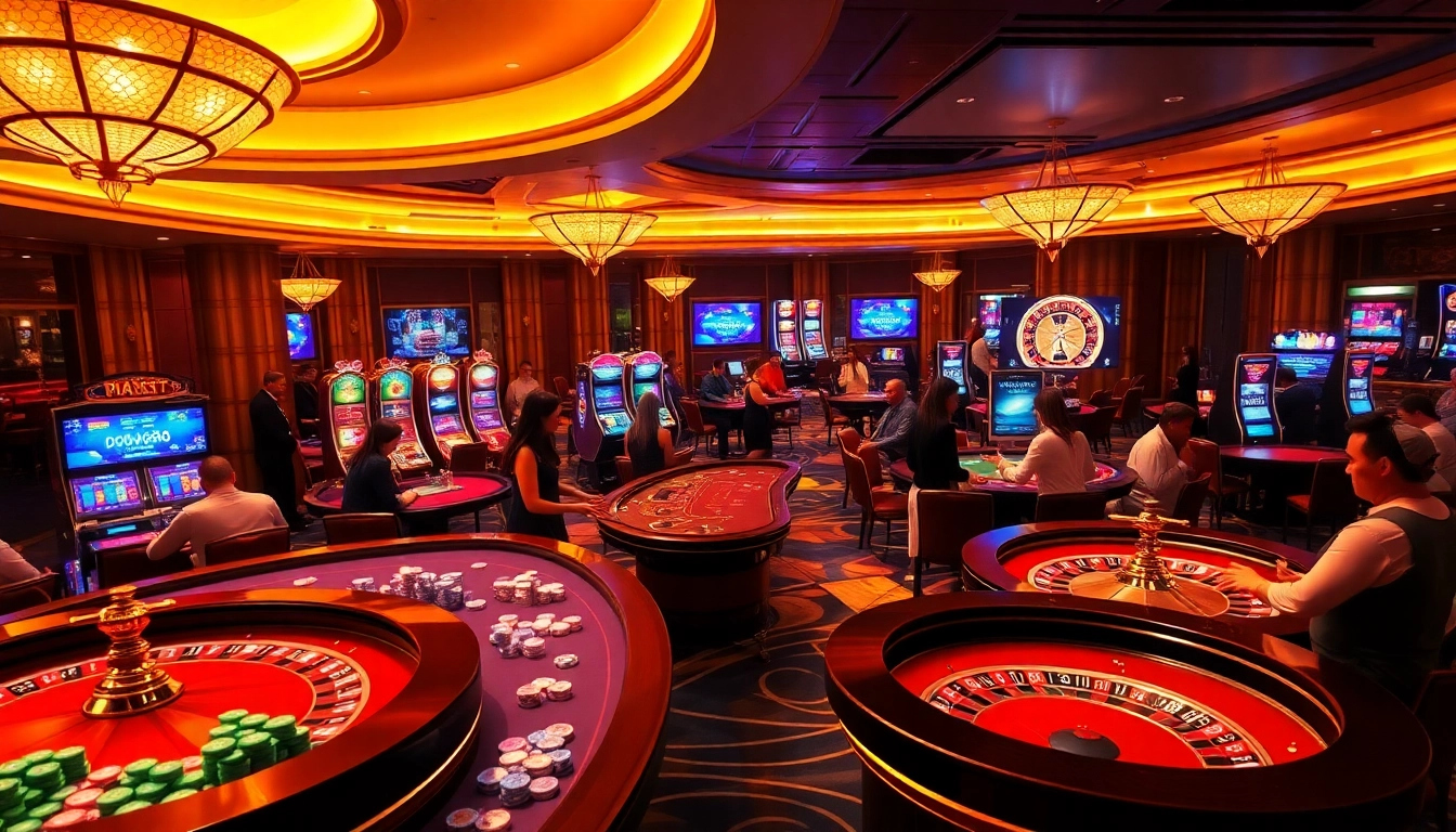 Gamblers enjoying the luxurious casino experience at dom88.us.com with vibrant gameplay and modern aesthetics.