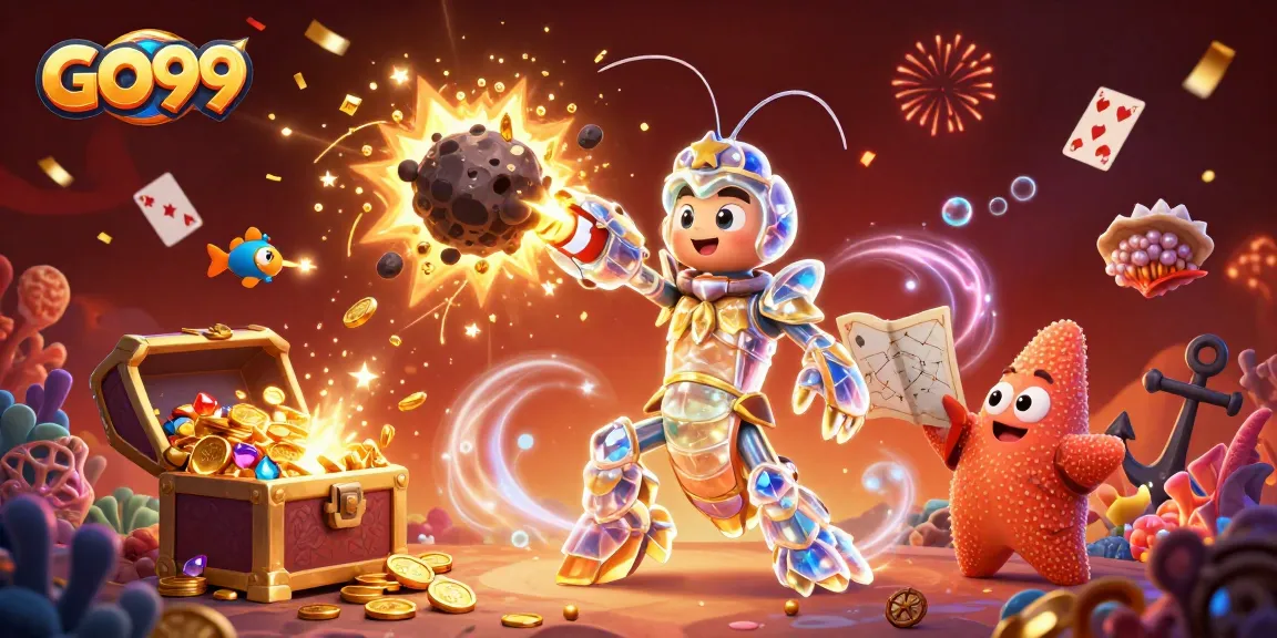 Experience the excitement of GO99 with a galactic samurai and treasures in a vibrant 3D animation