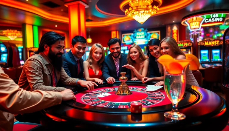 Players intensely strategizing their next move in game bài đổi thưởng at a lively casino table.
