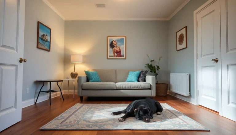 Engaging therapy session for anxiety treatment Sydney with a compassionate psychologist and therapy dog.