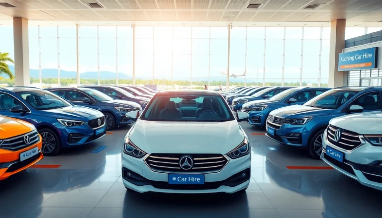 Kuching car hire options with modern vehicles and friendly service at the airport.