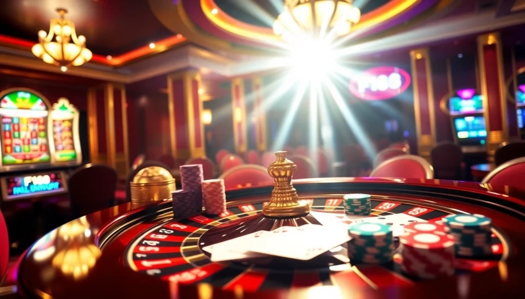 Experience the excitement of F168 at a glamorous casino table filled with action-packed gaming.