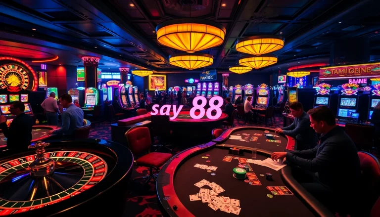 Players enjoying vibrant casino games and betting options at Say 88's must-visit gambling destination.