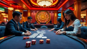 Experience thrilling poker gameplay with chips and cards at https://go88vn.blog in an upscale casino.