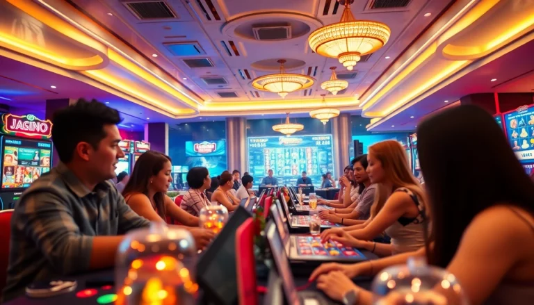 Engaging online casino scene at tk88win.live featuring diverse players in an immersive gaming environment.