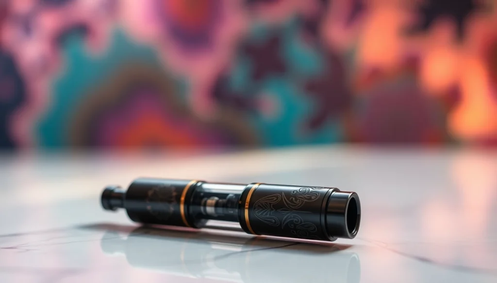 Buy dmt with a stylish vape pen in a serene setting, showcasing its sleek design and inviting ambiance.