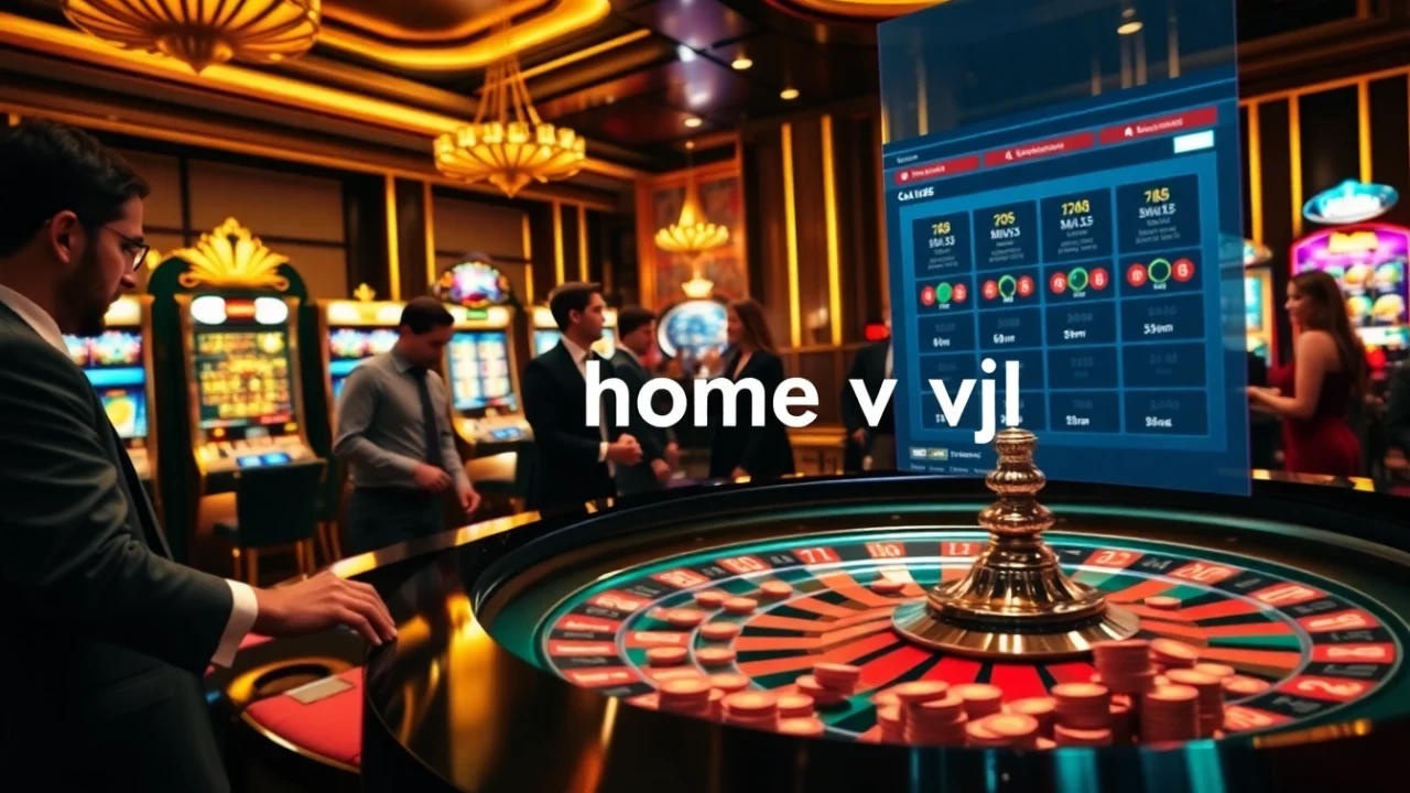 Experience the thrill of betting in a luxurious casino setting at home vvjl, featuring roulette and slot machines.