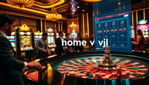 Experience the thrill of betting in a luxurious casino setting at home vvjl, featuring roulette and slot machines.