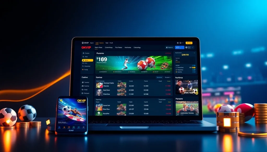 Online betting interface at okvipwin.live showcasing sports events and live odds.