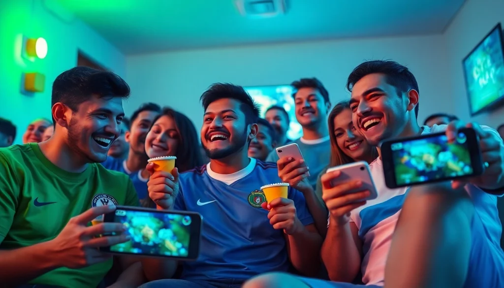 Fans engaging with Xoilac TV on multiple devices, enjoying live football streaming on joemadfan.com.