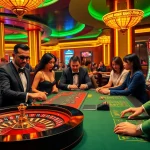 Casino gaming scene showcasing a thrilling poker game at mk8th.net, filled with excitement and strategy.