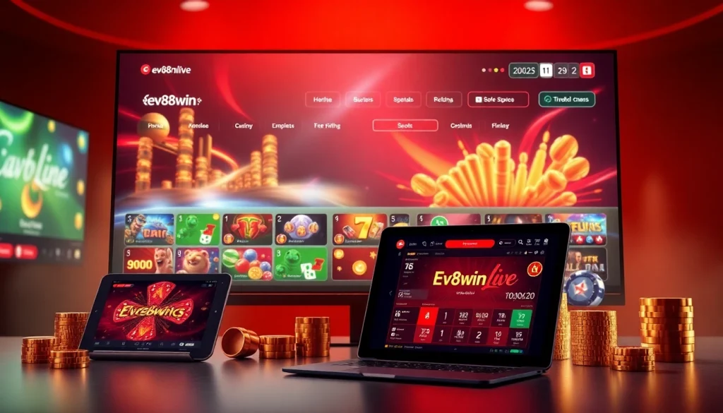 Experience thrilling online gaming with ev88win.live showcasing engaging casino and sports betting options.