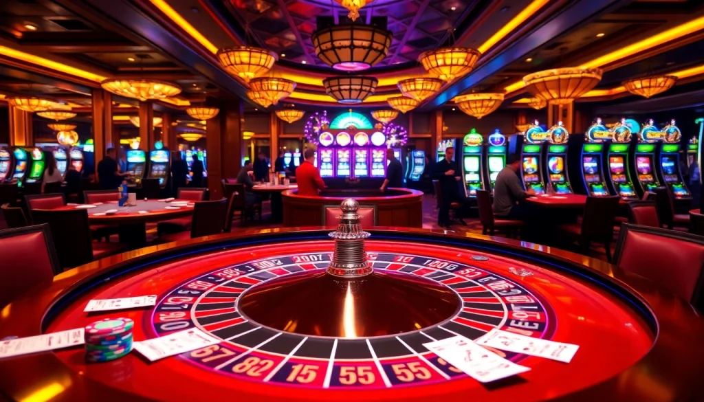 Experience thrilling gameplay at BL555's luxurious casino tables with vibrant chips and roulette.