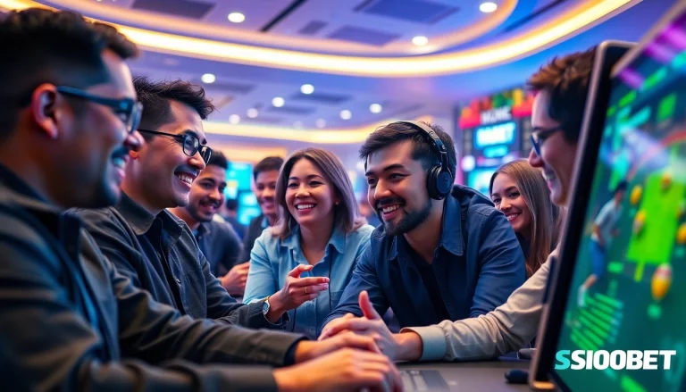 Exciting online betting atmosphere at sbobet.dance with diverse players engaging in games.