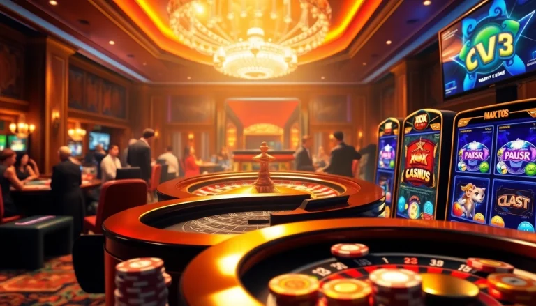 Players engaging with exciting XXX games in a luxurious casino environment filled with vibrant visuals.