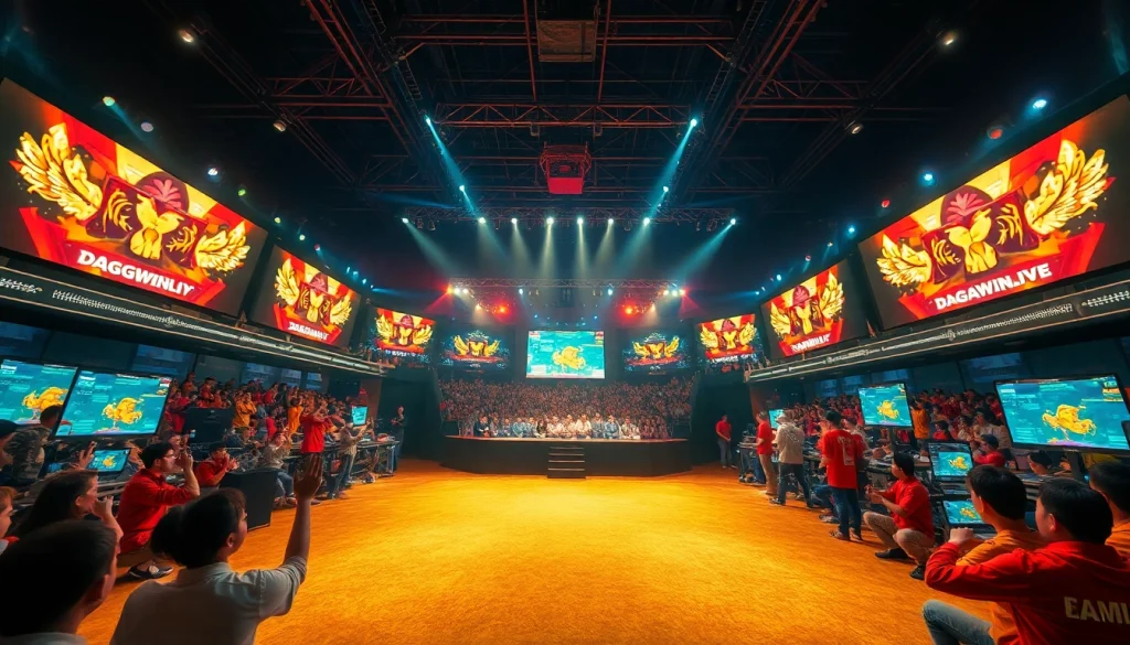 Live betting action at dagawin.live showcasing thrilling chicken fights and vibrant gaming atmosphere.