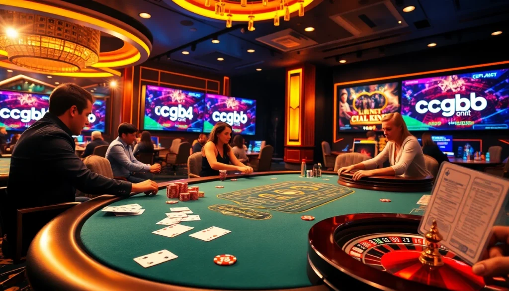 Bet with excitement at c54.gb.net, featuring a luxurious poker table and vibrant casino elements.