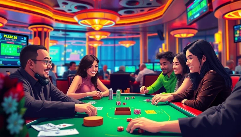 Online gambling scene highlighting players at good88.hu.net, showcasing excitement and digital gaming.