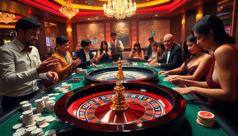 Experience the thrill of high-stakes betting at a roulette table, featuring sc88 elements in a luxury casino setting.