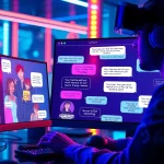 Engaging NSFW AI chatbot interface showcasing vibrant character interactions and futuristic design.